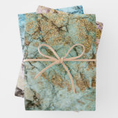 Elegante Imitate Gold und Pastellmarmor Geschenkpapier Set (Beispiel)