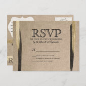 Elegante Imitate Gold und Schwarze Farbstiche Einladungspostkarte (Vorne/Hinten)