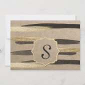 Elegante Imitate Gold und Schwarze Farbstiche Save The Date (Rückseite)