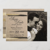 Elegante Imitate Gold und Schwarze Farbstiche Save The Date (Vorne/Hinten)