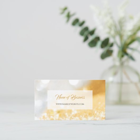 Elegante IMITATE Gold und Silber Glitzer Bokeh Spa Visitenkarte (Stehend Vorderseite)