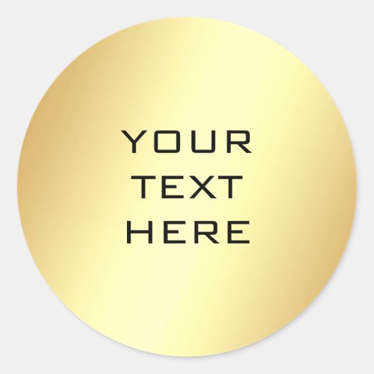 Elegante Imitate Gold-Vorlage Fügen Sie Ihren Text Runder Aufkleber (Vorderseite)
