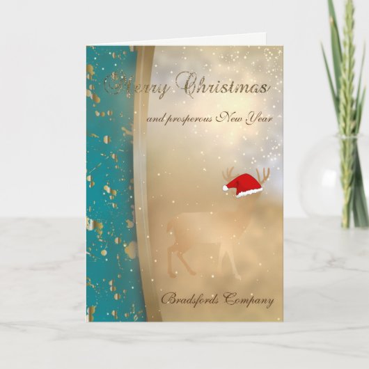 Elegante Imitate Gold Weihnachtsmann Weihnachtsman Feiertagskarte (Vorderseite)