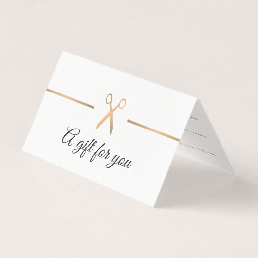 Elegante Imitate Gold Weißes Haar Geschenkgutschei (Vorderseite)