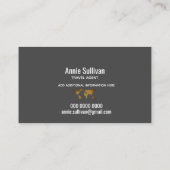 elegante Imitate Gold Weltkarte auf grauem Agent Visitenkarte (Rückseite)