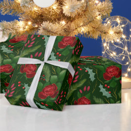 Elegante Imitate Goldbarren-Rose Pinienbeeren Geschenkpapier
