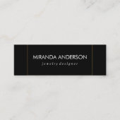 Elegante Imitate Golden Border Schwarz-weiß Mini Visitenkarte (Vorderseite)