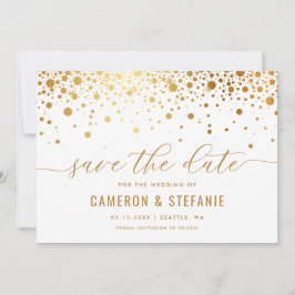 Elegante Imitate Golden Foil Confetti Save The Date