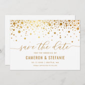 Elegante Imitate Golden Foil Confetti Save The Date (Vorne/Hinten)