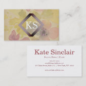 Elegante Imitate Golden Foil Florist Rosa Visitenkarte (Vorne/Hinten)