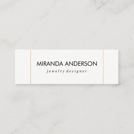 Elegante Imitate Golden Trim Mini Visitenkarte (Vorderseite)