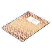 Elegante Imitate Goldene Foil Chevrons Muster Notizblock (Linke Seite)