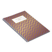 Elegante Imitate Goldene Foil Chevrons Muster Notizblock (Rechte Seite)
