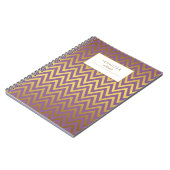 Elegante Imitate Goldene Foil Chevrons Muster Notizblock (Linke Seite)