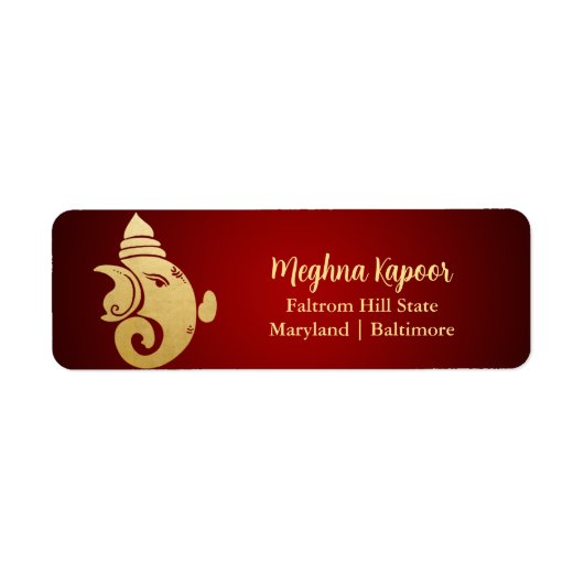 Elegante Imitate Goldene Foil Ganapati Indianergot (Vorne)