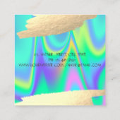 Elegante Imitate Goldene Foil Pinakothek Züst Quadratische Visitenkarte (Rückseite)