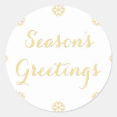 Elegante Imitate Goldene Frohe Festtage Runder Aufkleber (Vorderseite)