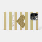 Elegante Imitate Goldene Glitterie Herzstück Case-Mate iPhone Hülle (Rückseite (Horizontal))