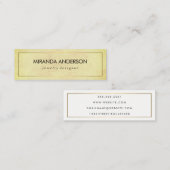 Elegante Imitate Goldene Grenze Chic Textur Mini Visitenkarte (Vorne/Hinten)