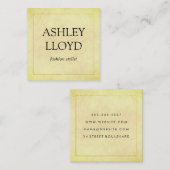 Elegante Imitate Goldene Grenze Chic Textur Quadratische Visitenkarte (Vorne/Hinten)