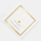 Elegante Imitate Goldene Liebe Hochzeit Serviette (Ecke)