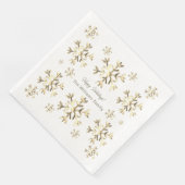 Elegante Imitate Goldene Schneeflocken Serviette (Ecke)