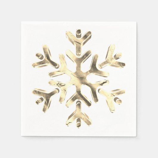 Elegante Imitate Goldene Snowflake Party Napkins Serviette (Vorderseite)
