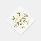 Elegante Imitate Goldene Snowflake Party Napkins Serviette (Ecke)