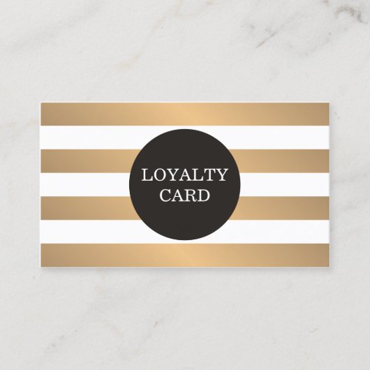Elegante Imitate Goldene Streifen Schönheit Treuekarte (Vorderseite)