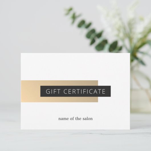 Elegante Imitate Goldene Streifen Weiße geometrisc (Stehend Vorderseite)