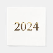Elegante Imitate Goldene Zahlen Glücklich Neues Ja Serviette (Vorderseite)