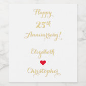 Elegante Imitate Goldenes Drehbuch zum Hochzeitsta Weinetikett (Einzelnes Label)