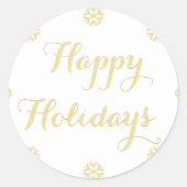 Elegante Imitate Goldenes Glück Urlaub Schneeflock Runder Aufkleber (Vorderseite)