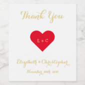 Elegante Imitate Goldenes Skript Hochzeit Verlobun Weinetikett (Einzelnes Label)