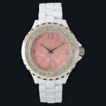 elegante Imitate goldenes tropisches Ananas-Muster Armbanduhr<br><div class="desc">Trendige und stilvolle Imitate goldenes Ananas-Muster. Sie können die Hintergrundfarbe anpassen.</div>