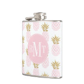 Elegante Imitate goldenes tropisches Ananas-Muster Flachmann (Links)