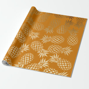 elegante Imitate goldenes tropisches Ananas-Muster Geschenkpapier