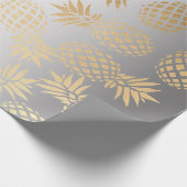 elegante Imitate goldenes tropisches Ananas-Muster Geschenkpapier (Ecke)