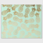 elegante Imitate goldenes tropisches Ananas-Muster Geschenkpapier (Flach)