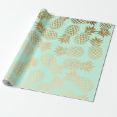 elegante Imitate goldenes tropisches Ananas-Muster Geschenkpapier (Ungerollt)