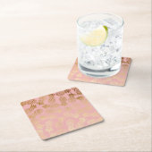 elegante Imitate goldenes tropisches Ananas-Muster Rechteckiger Pappuntersetzer (Vor Ort)