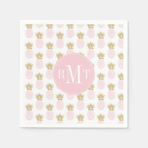 Elegante Imitate goldenes tropisches Ananas-Muster Serviette