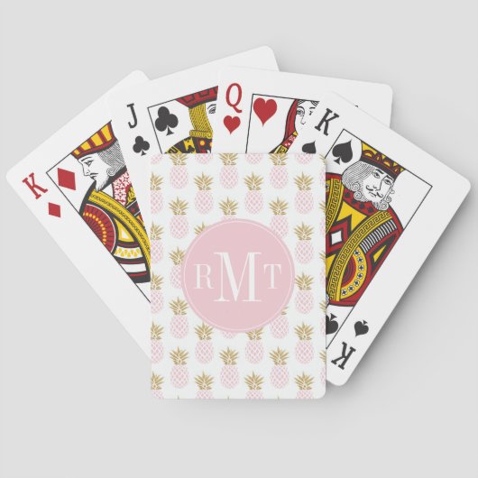 Elegante Imitate goldenes tropisches Ananas-Muster Spielkarten (Rückseite)