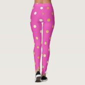 elegante Imitate goldfarbene Polka-Punkte Leggings (Rückseite)