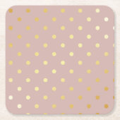 elegante Imitate goldfarbene Polka-Punkte Rechteckiger Pappuntersetzer (Vorderseite)