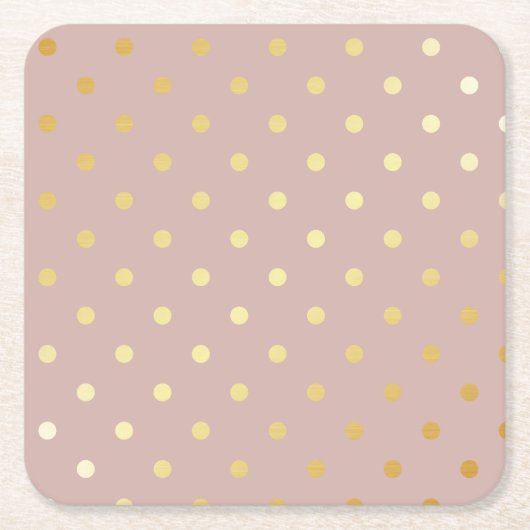 elegante Imitate goldfarbene Polka-Punkte Rechteckiger Pappuntersetzer (Vorderseite)