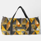 Elegante Imitate, goldfarbene, silberfarbene, geom Duffle Bag (Vorderseite)
