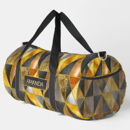Elegante Imitate, goldfarbene, silberfarbene, geom Duffle Bag