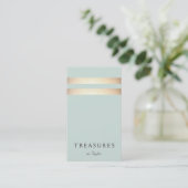 Elegante Imitate Goldfolie gestreift Visitenkarte (Stehend Vorderseite)