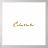 elegante Imitate Goldfolie handgeschriebene Liebe Poster (Vorne)